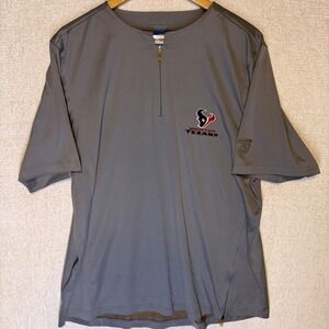 Reebok NFL Equipment Houston Texans 1/4 Zip Pullover Shirt Men's Medium Gray